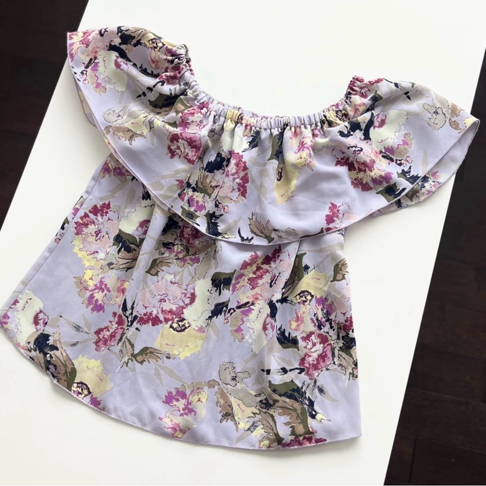Aritzia Wilfred Floral Patterned Top in Pink and Cream